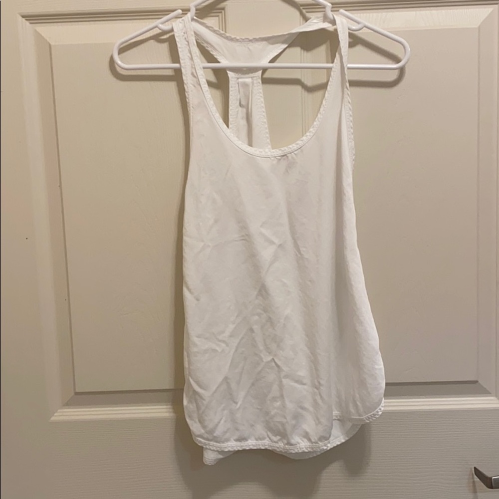 Women’s razor back white tank